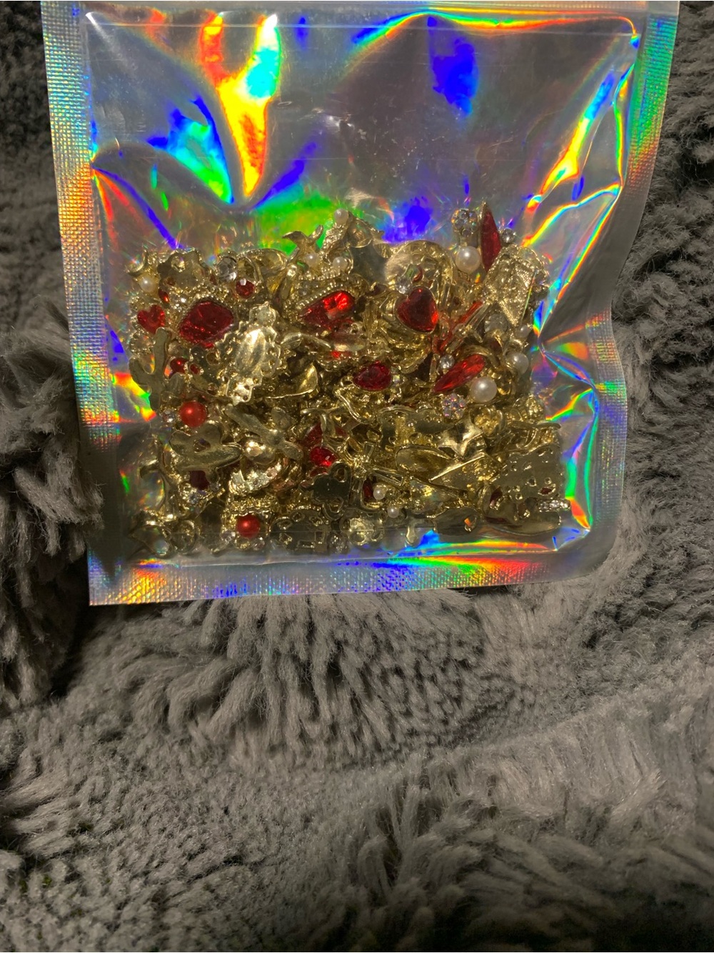 Associated Red and Gold Nail Charms